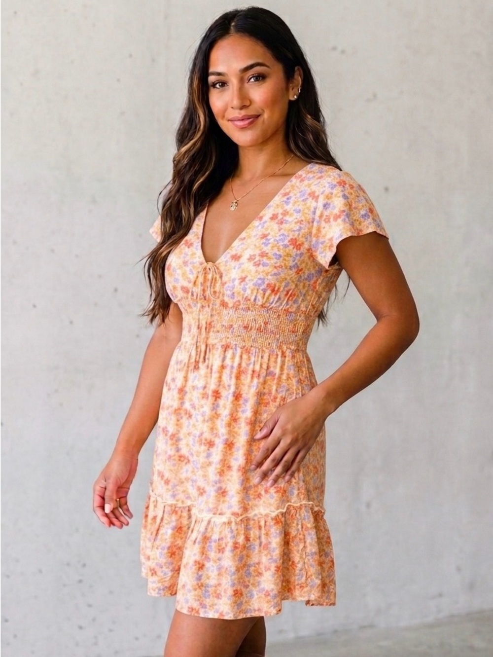 Floral Mini Dress - Size Medium
